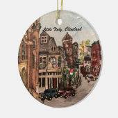 少しイタリア、オーナメントで絵を描くクリーブランド セラミックオーナメント (左)