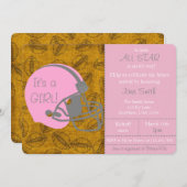 少しオールスターのテーマの女の子のベビーシャワーの招待状 招待状 (正面/裏面)