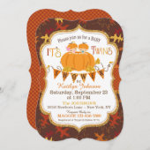 少しカボチャは紅葉のベビーシャワーを結び付けます 招待状 (正面/裏面)