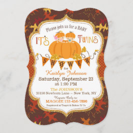 少しカボチャは紅葉のベビーシャワーを結び付けます 招待状