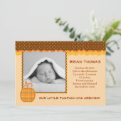 少しカボチャベビーの誕生の写真の発表 案内状 (スタンド正面)