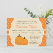 少しカボチャベビーシャワーのパーティの招待状 招待状 (スタンド正面)