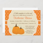 少しカボチャベビーシャワーのパーティの招待状 招待状 (正面/裏面)