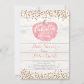 少しカボチャ女の子のベビーシャワーの招待状カード 招待状 (正面)