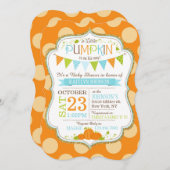 少しカボチャ水玉模様のベビーシャワーの招待状 招待状 (正面/裏面)