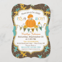 少しカボチャ男の子の紅葉のベビーシャワー