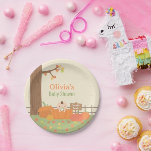 少しカボチャ秋のベビーシャワーのパーティーのプレート ペーパープレート (パーティー)