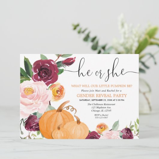 少しカボチャ秋の性は花柄を明らかにします 招待状 (スタンド正面)