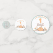 少しカボチャ秋の素朴な第1誕生日 コンフェッティ (正面)