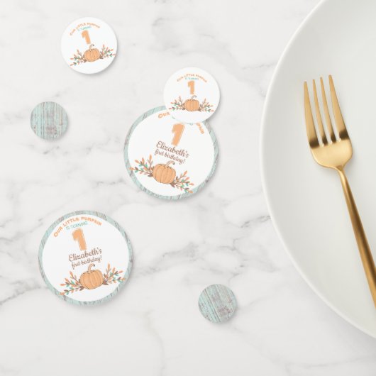 少しカボチャ秋の素朴な第1誕生日 コンフェッティ (グループ)