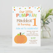 少しカボチャ(男の子)誕生会 招待状 (スタンド正面)