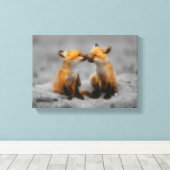 少しキツネ愛 キャンバスプリント (インサイチュ (ウッドフロア))