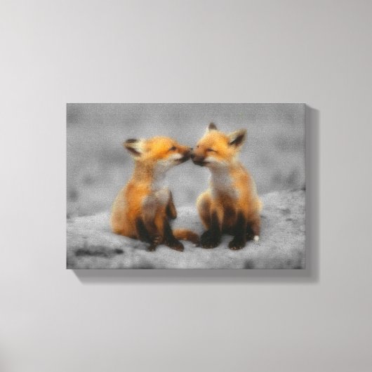 少しキツネ愛 キャンバスプリント (正面)