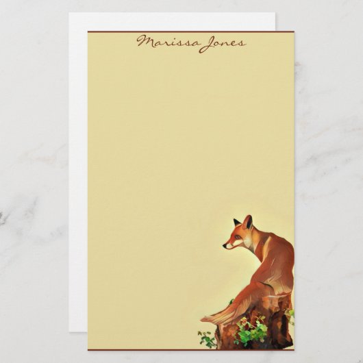 少しキツネ 便箋 (正面/裏面)