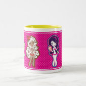 少しキャンデーの女の子 ツートーンマグカップ (中央)