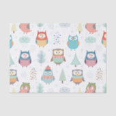 少しクリスマスのフェスティバルのフクロウ 薄葉紙 (正面)