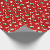 少しクリスマスのペンギンのかわいい子供 ラッピングペーパー (角)