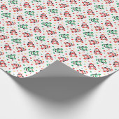 少しクリスマスのペンギンのかわいい子供 ラッピングペーパー (角)