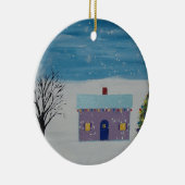 少しクリスマスの家 セラミックオーナメント (右)
