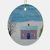 少しクリスマスの家 セラミックオーナメント (左)