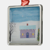 少しクリスマスの家 メタルオーナメント (左)