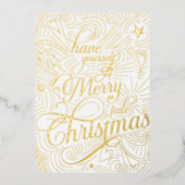 少しクリスマスメリーを過ごす図解入りの、写真付きの 箔招待状 (正面)