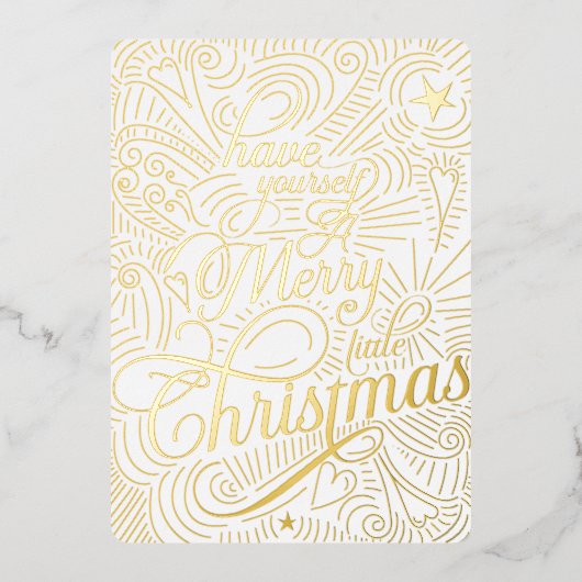 少しクリスマスメリーを過ごす図解入りの、写真付きの 箔招待状 (正面)