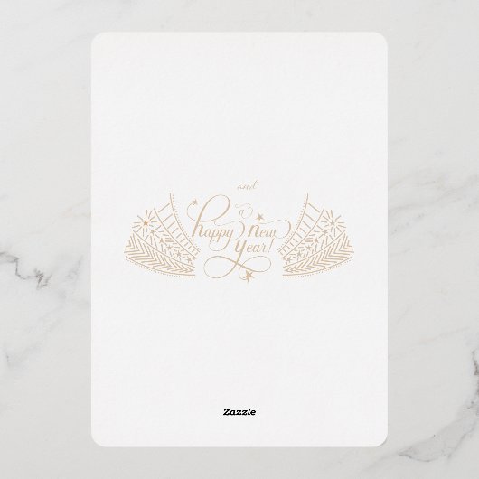 少しクリスマスメリーを過ごす図解入りの、写真付きの 箔招待状 (裏面)