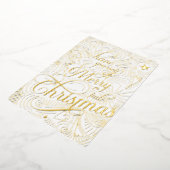 少しクリスマスメリーを過ごす図解入りの、写真付きの 箔招待状 (回転した状態)