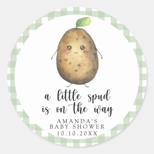 少しスパッドが途中にある – Baby Shower ラウンドシール (正面)