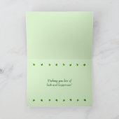 少しセントパトリックの日のシャムロック(写真の挿入物) カード (内部)