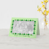 少しセントパトリックの日のシャムロック(写真の挿入物) カード (黄色い花)