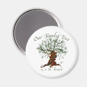 少しツイストしたファミリーツリー マグネット (正面/裏面)