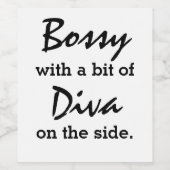 少しディヴァで威張っている ワインラベル (シングルラベル)