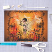 少しドラゴンを持つかわいい妖精 薄葉紙 (クラフト)