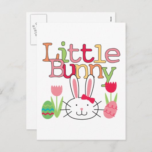 少しバニー-女の子のイースターTシャツおよびギフト シーズンポストカード (正面/裏面)