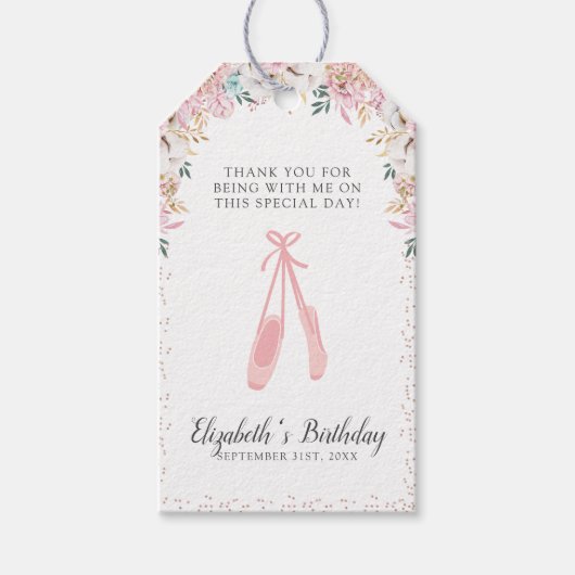 少しバレリーナありがとう ギフトタグ (正面)