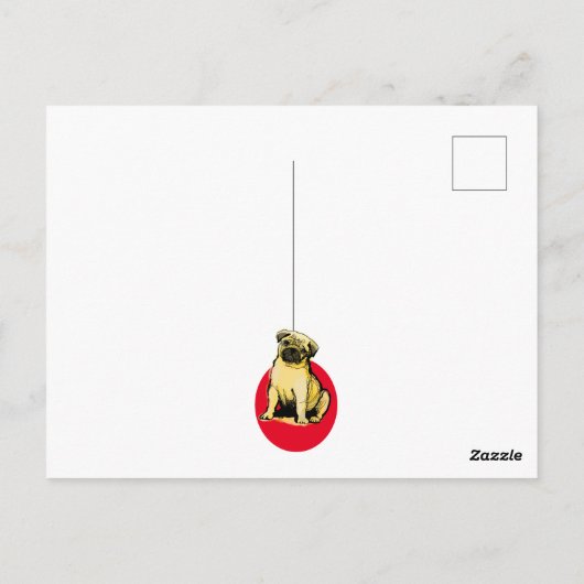 少しパグを入れた退屈なクリスマス!ポストカード ポストカード (裏面)
