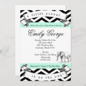 少しピーナツ象のベビーシャワーの招待状 招待状 (正面/裏面)