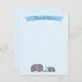 少しピーナツ象はノート感謝していしています サンキューカード (正面/裏面)