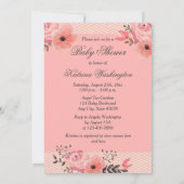 少しブロンドの女性の天使の水彩画によってはベビーシャワーが開花します 招待状 (裏面)