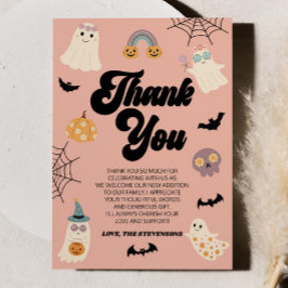 少しブーが来たぞ！ハロウィーンの赤ちゃんシャワー サンキューカード