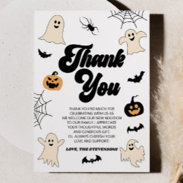 少しブーが来たぞ！ハロウィーンの赤ちゃんシャワー サンキューカード