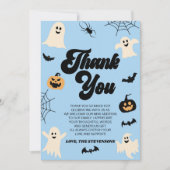 少しブーが来たぞ!ハロウィーンの赤ちゃんシャワー サンキューカード (正面)