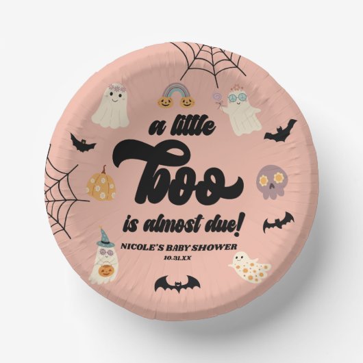 少しブーが来たぞ!ハロウィーンの赤ちゃんシャワー ペーパーボウル (正面)