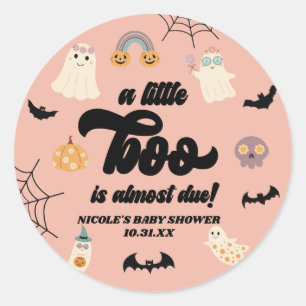 少しブーが来たぞ!ハロウィーンの赤ちゃんシャワー ラウンドシール