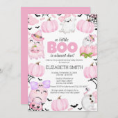 少しブーが来たぞ!ハロウィーンの赤ちゃんシャワー 招待状 (正面/裏面)