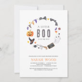 少しブーが途中で、ハロウィーンの赤ちゃんシャワー 招待状 (正面)