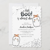 少しブーはほとんどハロウィーンの赤ちゃんシャワー 招待状 (正面)
