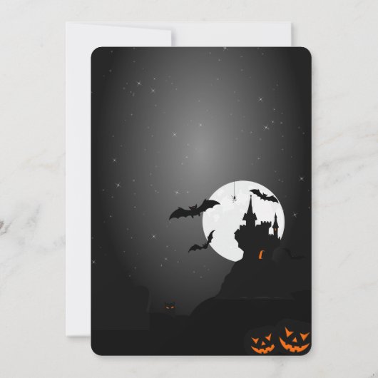 少しブーはほとんどハロウィーンの赤ちゃんシャワー 招待状 (裏面)